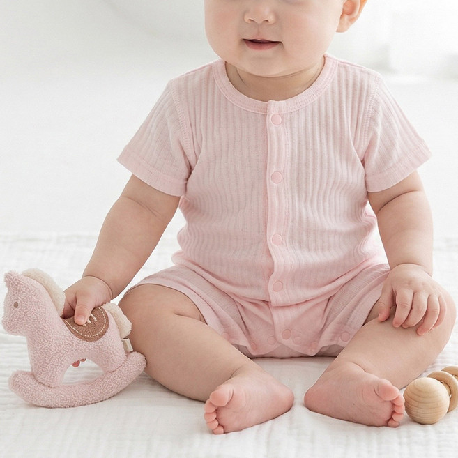 마롤로뜨 순면 반팔 아기바디수트 KC인증 아기옷 실내복 내의 출산선물 신생아 백일