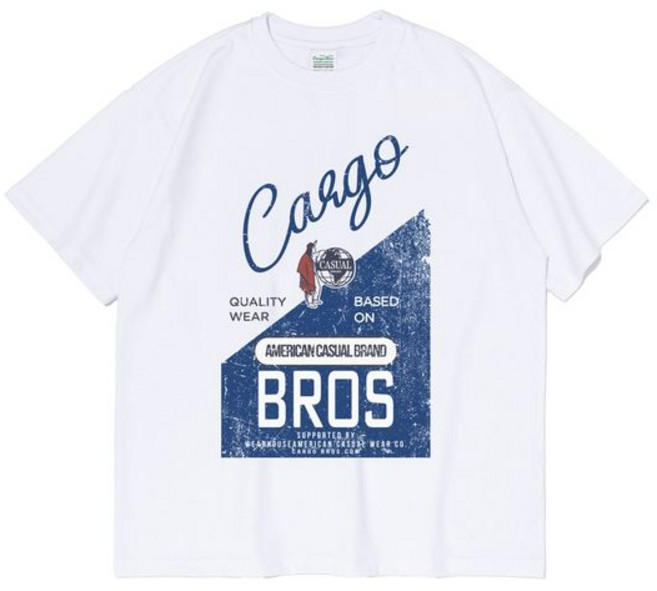 카고브로스 BIG SIZE WESTERN BASE SHORT SLEEVE T-SHIRT WHITE