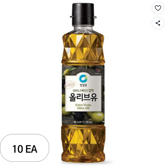 청정원 엑스트라버진 올리브유, 900ml, 10개