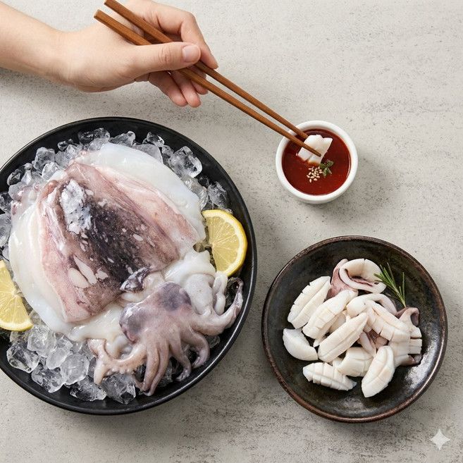 9위 - 100% 국내산 갑오징어 손질완료 두툼쫄깃달콤 신선갑오징어, 1개, 500g (10미 내외 / 1팩)