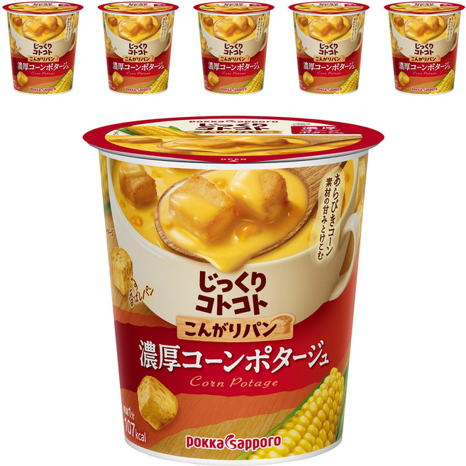 Pokka Sapporo 燉煮滋味 金黃麵包濃玉米湯 杯, 6個, 26.1g