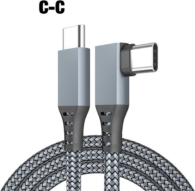 호환 초고속 데이터 라인 충전 케이블 Oculus Quest 2 Pico 4 PS5 PC USB 3.2 C 타입 링크 Meta 3 VR용, 02 Gray USB C to USB C, 01 5m