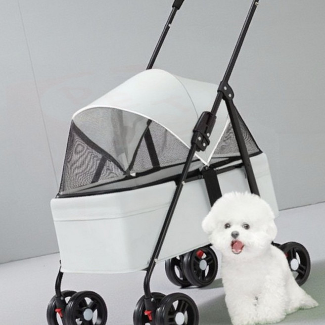 노령견 산책도우미 애견 유모차 저상형 분리형 강아지 개모차 반려동물 카트, 1개, 그레이
