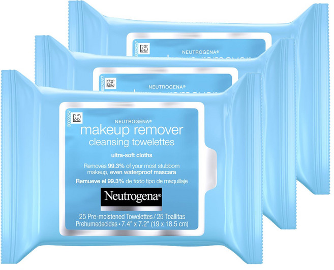 뉴트로지나 메이크업 리무버 클렌징 타월렛 하이드레이팅 19 x 18.5cm, 3개, 25매입