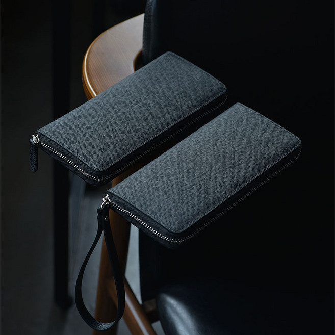 어버너 지퍼 장지갑 사피아노 소가죽 스트랩