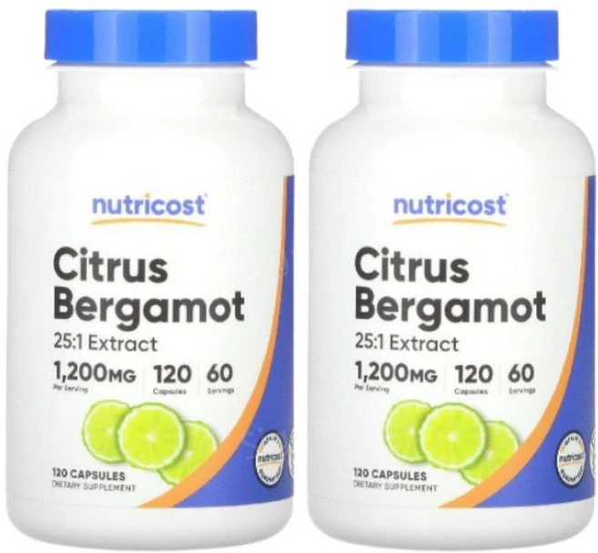 뉴트리코스트 베르가모트 베르가못 시트러스 1200mg 120캡슐 2개 Bergamot, 120정 - 쿠팡