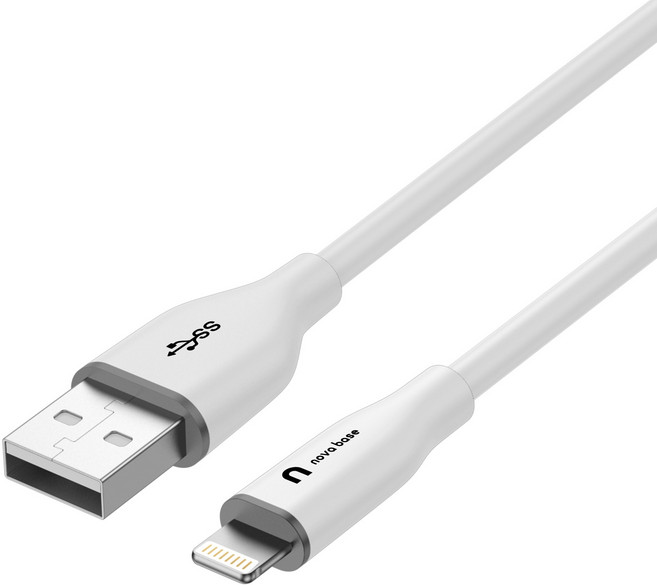 노바베이스 애플 아이폰 카플레이 A TO 라이트닝 8핀 고속충전 케이블, 1개, 화이트, 50cm