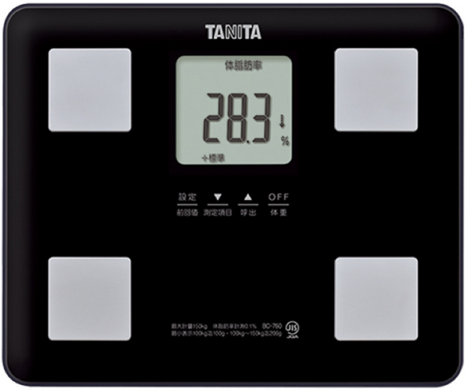 【TANITA】七合一體組成計BC-760 (可測量體脂率 內臟脂肪 肌肉量 基礎代謝 體內年齡 贈品牌帆布袋, 黑色, 1個, T-BC-760BK