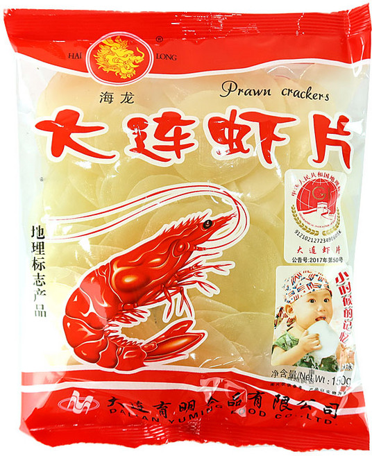 (배터짐) 하이룽 따랜 hai long새우칩 하편 샤편 샤팬 중국과자, 150g, 5개