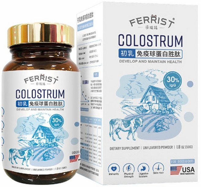 FERRIST COLOSTRUM 初乳免疫球蛋白胜肽, 1個, 游離型葉黃素毛小孩眼睛保健配方80g