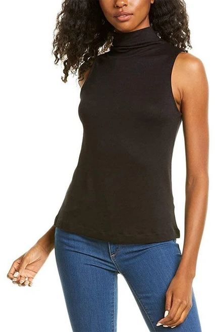 빈스 Vince 여성용 민소매 카울 넥 탱크 블랙. XS 152019 3597301824, 블랙 - 쿠팡