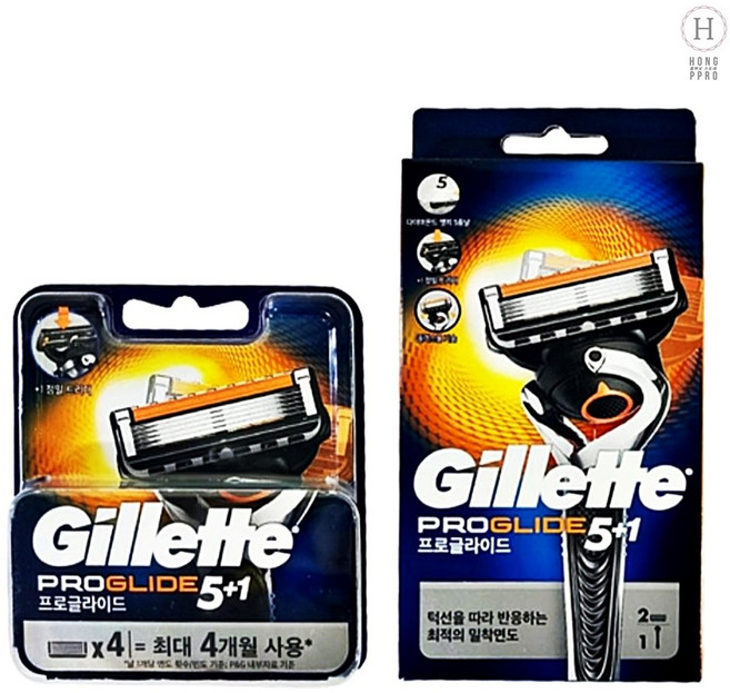 질레트 면도기 면도날 수염깎기 남성용 바디 케어, 프로글라이드 면도기