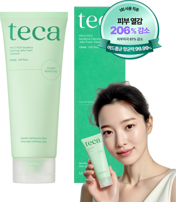 엠디스픽 테카테카 카밍 젤리 폼 여드름 완화 시카 모공 딥 클렌저, 2개, 150ml