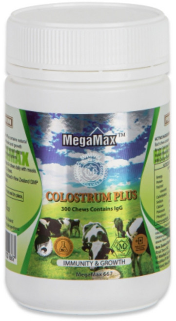Megamax 메가맥스 뉴질랜드 콜로스트럼 플러스 초유 츄어블 300정 2팩, 2개