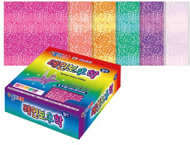 종이나라 레인보우 학접기 6색 42매 5x5cm, 2개