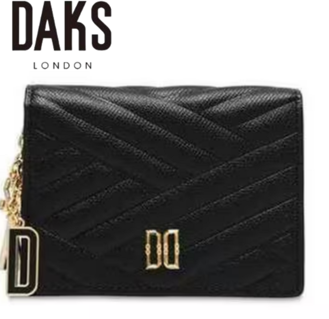 [백화점 발송]닥스 여성 카드지갑 천연소가죽 엠보 골드 지갑