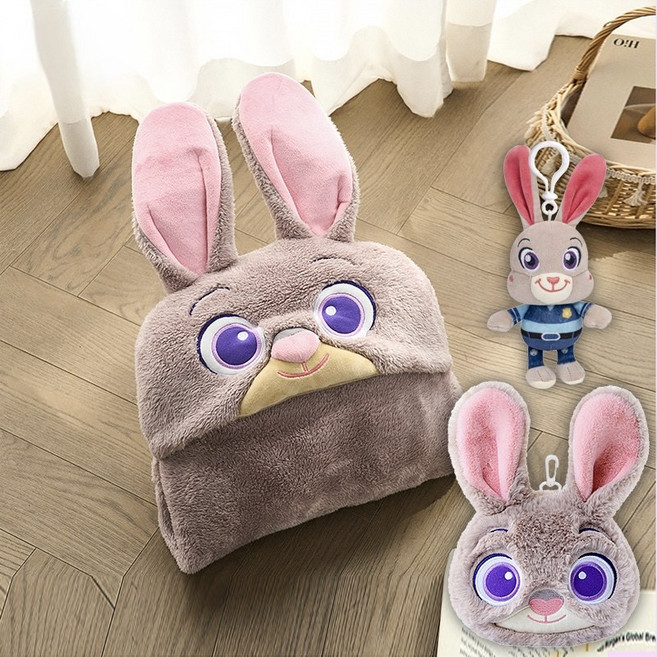 김씨랜드 디즈니 공식 라이선스 주토피아 후드 담요 귀여운 동물 캐릭터 극세사 망토 블랭킷