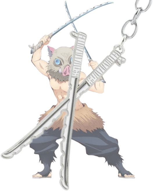 귀살대 일륜도 키링 굿즈 귀칼 칼 열쇠고리, 1개, 이노스케-짐승의호흡