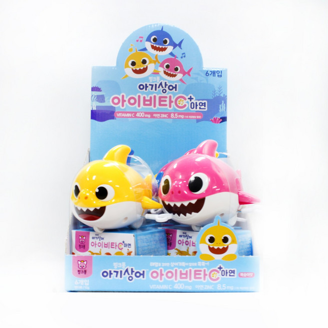 핑크퐁 아기상어 아이비타c 태엽놀이 어린이장난감(캐릭터랜덤배송), 3개, 12g