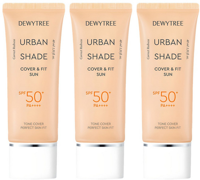 듀이트리 어반쉐이드 커버 앤 핏 선크림 SPF50+ PA++++, 40ml, 3개