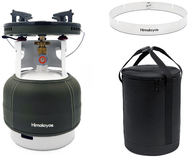 동성 히말라야 해바라기버너 국내산 3kg 가스통 풀세트, 3kg(국내산)+1004버너+링가드+가방+가스통커버, 1개, 딥 올리브