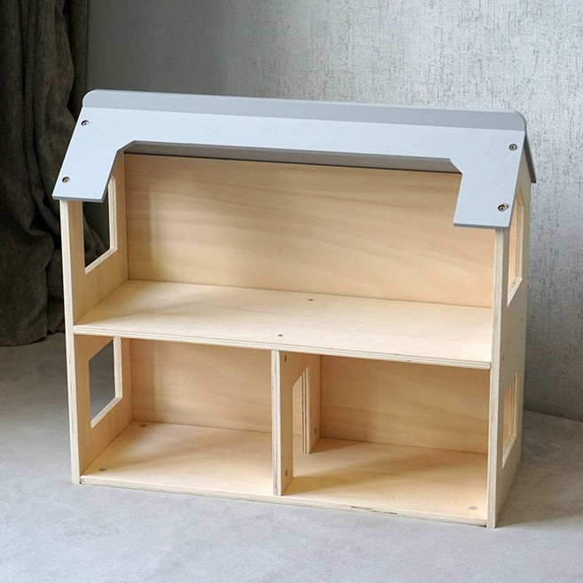 원목 인형의 집 역할놀이 교구 우드 장난감 하우스 미니어처, 1개, 단독 중형 인형집