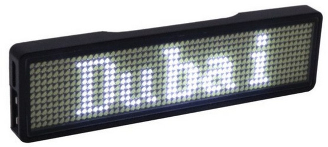 LED 이름표 명찰 네온사인 전자명찰 블루투스 프로그래밍 메시지 미니 보드, 1개
