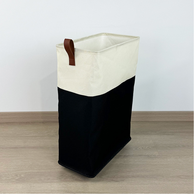 日式家居布藝滑輪洗衣籃衣物收納髒衣籃, 黑色