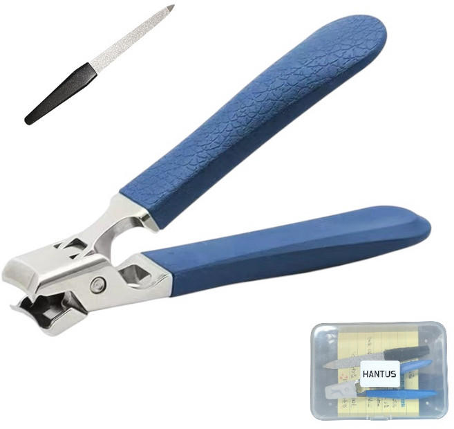 한투스 두꺼운 손톱깎이 발톱깎이 손톱줄 ST502, 1세트, 블루+파일+보관함