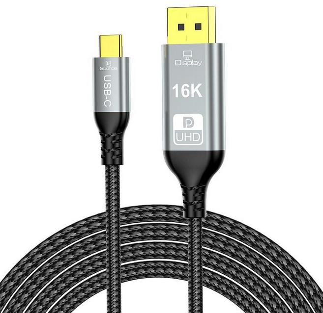 Xiwai 16K 80Gbps USB-C 타입 C 소스 - 디스플레이 포트 2.1 케이블 DP 수 모니터 HDTV 코드 16K@30Hz DSC HDR 지원 USB4 썬더볼트3/, USB-C 소스 - 디스플레이 포트 16K