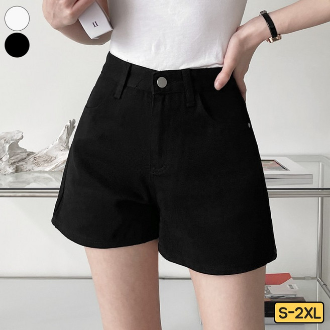여리진 여성용 하이웨스트 A라인 코튼 3부 숏팬츠 면 반바지