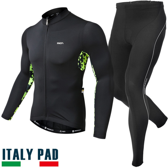 MCN 콘트래스트 블랙 긴팔져지+네오 9부팬츠 세트