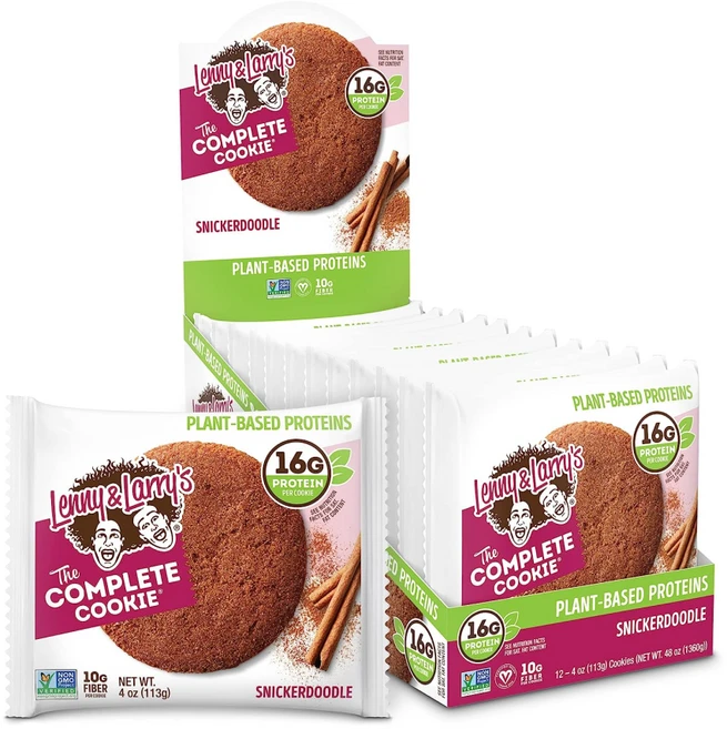 Lenny & Larrys The Complete Cookie SNICKERDOODLE 4oz 1팩에 12개입 식물성 단백질 비건 쿠키 - 쿠팡