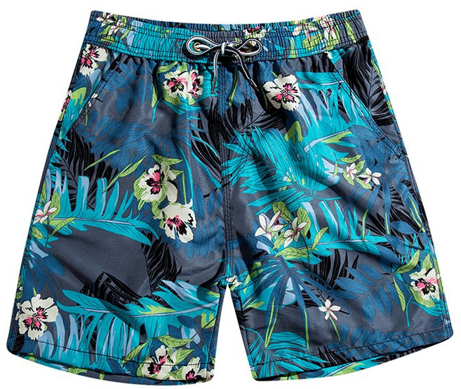 리버폭스 퓨어디아 워터파크 하와이팬츠 래쉬가드2, 열대야자수 블루