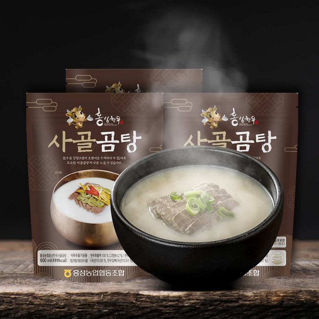 전대표 농협선별 홍성 한우 사골곰탕 / HACCP, 5개, 600ml