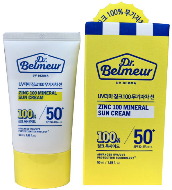더페이스샵 닥터벨머 UV더마 징크100 무기자차 선크림 SPF50+ PA++++, 50ml, 1개