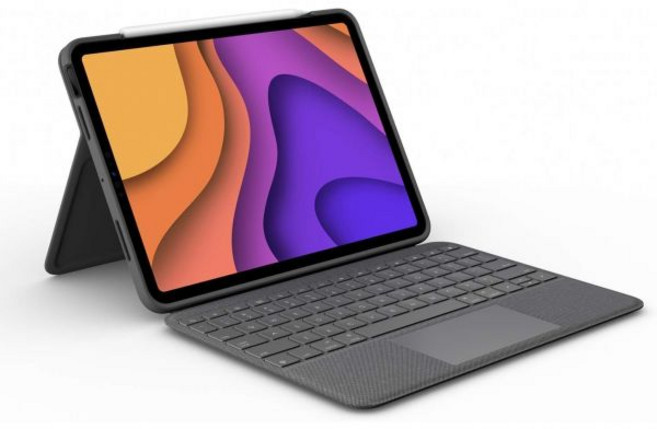 아이패드 키보드 가벼운 무소음 미니 트랙패드와 스마트 커넥터가 장착된 로지텍 뉴 폴리오 터치 케이스 4세대 및 5세대 - 그래파이트 딜익스프레스 액세서리, 기본