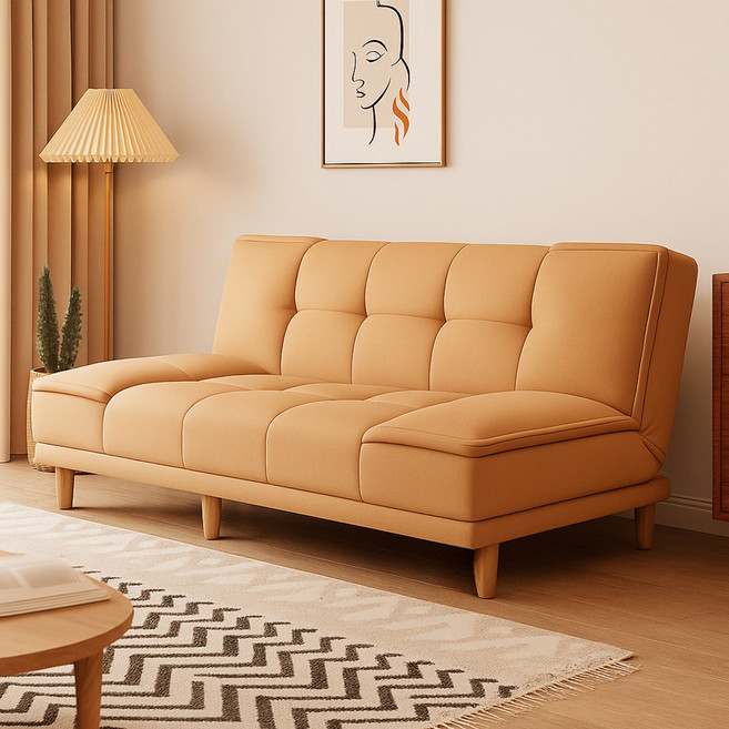 illusionmall 접이식 소파베드 리클라이너 패브릭 쇼파 확장형 원룸 공간활용 다기능 매트리스, E