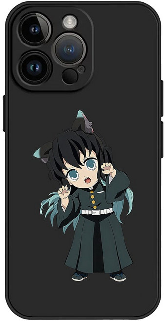 귀멸의칼날 SD판 토키토 무이치로 갤럭시 아이폰 폰케이스 BLACK