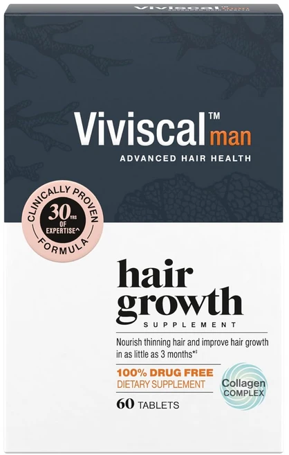 Viviscal 남자 모발 성장 보충제 볼륨 업에 적용 임상에서 검증된 콜라겐 콤플렉스, 1개, 180정 - 쿠팡