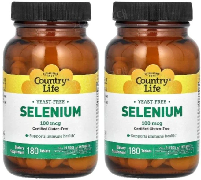 컨트리라이프 셀레니움 셀레늄 100mcg 180정 2개 셀레니엄 Selenium - 쿠팡