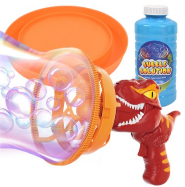 듀얼 버블건 이중 비눗방울 머신 세트, 1세트, RED 공룡