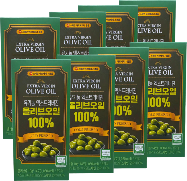 더존건강 유기농 엑스트라버진 냉압착 올리브오일 스틱, 140g, 8개
