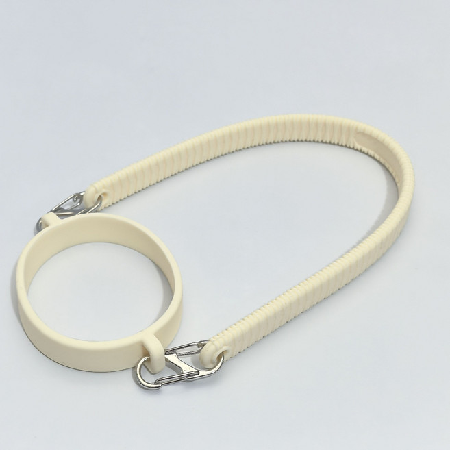 실리콘 텀블러 스트랩 휴대용 물병 캐리어 고리, 1개, 베이지