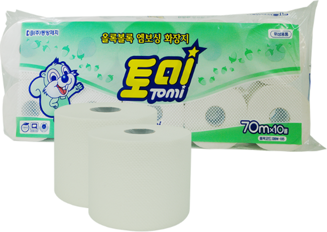 토미 두루마리 롤 화장지 엠보싱 2겹 70m 10롤 X 5팩, 10개입