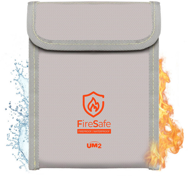 릴릿 화재 방지 기내 반입 보조배터리 난연 파우치 케이스, 1개, 실버 소형