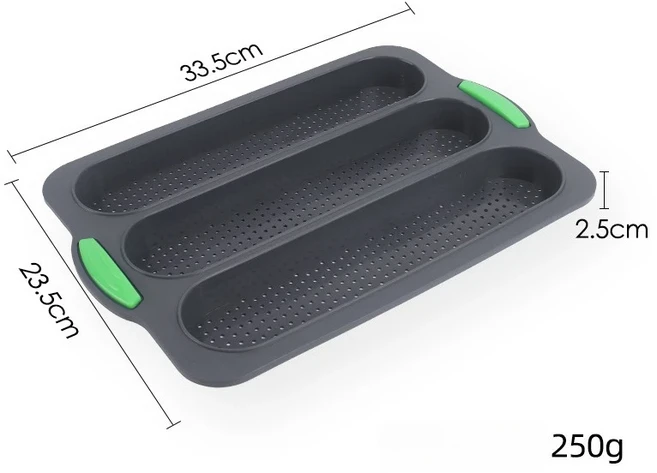 대형 실리콘 베이킹 비 스틱 바게트 트레이 주방 Bakeware 액세서리 등급 식품 오븐 도구 레스토랑 B