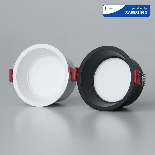 아이즈 LED 3인치 움푹 슬림테 다운라이트 10W 타공75mm 삼성칩 플리커프리, 1개, 블랙바디 전구색(3000K)