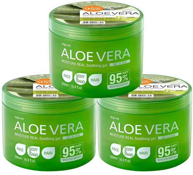 과일나라 알로에베라 수딩젤, 500g, 3개