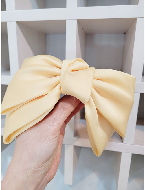 핸드메이드 고급 세틴 빅사이즈 반머리 왕리본핀 헤어핀 자동핀